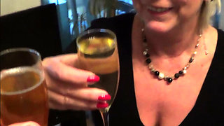German mature milf champagner piss party with young step-son