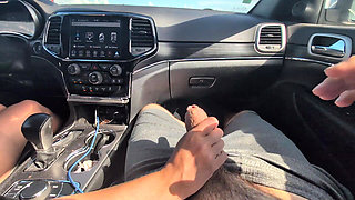 Cumshot All Over Car From Handjob