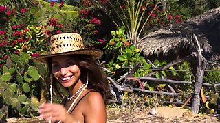 Tiny Mexican teen beauty beach posing