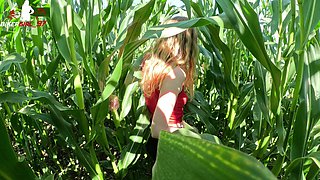 Cheap Teen Slut Gets Fuck and Facial in Cornfield