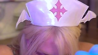 Spicy chubby nurse POV interracial exciting sex video