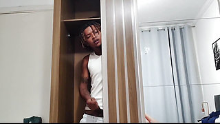 My Stepson's Friend Hiding in the Closet - Stepmother Taught the Innocent Boy to Fuck