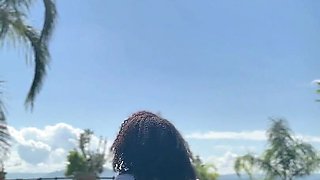 Chubby Ebony Farting Like Crazy in the Pool