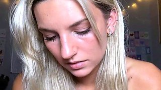 Blonde teen amateur teasing solo