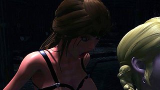 Hot 3D redhead licking a pussy while getting fucked