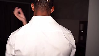 Slutty Blonde with fake tits after-party hotel fuck with BBC