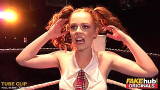 FAKEhub Originals Teen Machine Vs Bulldozer in wild and crazy wrestling