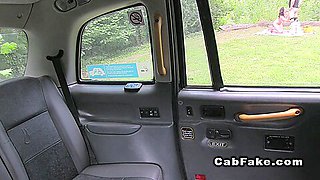 Fake taxi driver fucks neighbour in his cab