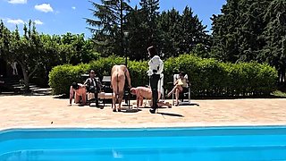 Mistress Lunatika - Multiple Caning At The Pool Full Clip