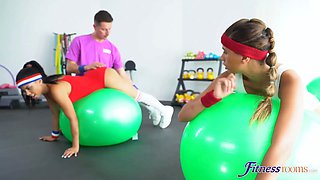 Big Ass mexican threeway in gym - gym rooms