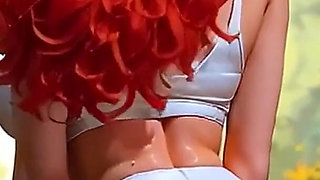 Amazing Yoga Pants Cameltoe Tease Close up! Dance Big Boobs Redhead