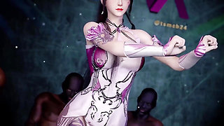 3D Big Boobs Slut Cosplay Wife Have Her First Gangbang Sex