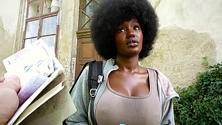 Czech Streets 152: Quickie with Cute Busty Black Girl