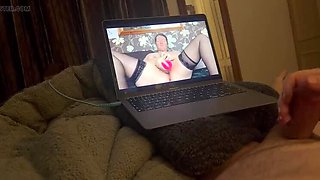 Hot British Wife Masturbates Solo on Laptop Watching Her Own Sexy Videos - Homemade Amateur POV