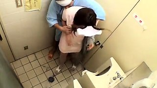 Petite Asian nurse fucked by a horny patient in the toilet