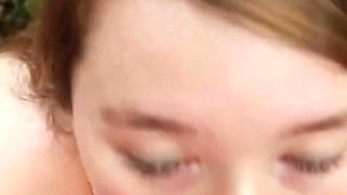 Real 18 year old outdoor sloppy BJ and swallow