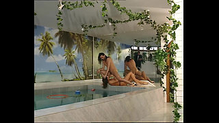 Two Big Cocks for a Brunette Whore