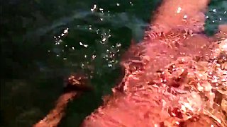 Naked Swimming MILF at the Beach