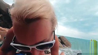 Blonde With A Cool Ass Gets Fucked On The Beach With Cherry Aleksa