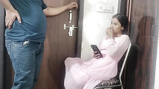 College girl called her boyfriend to the room