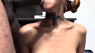 Pretty  Jada Slim Sucks big black cock!
