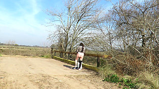 Patricia Undresses on the Outdoor Bridge