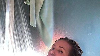 Horny Blonde Tgurl shows off her big ass then masturbate