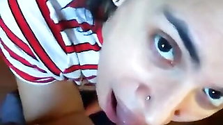 Quickie! POV Clothed Blowjob, Cumplay & Swallow!