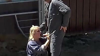 Hot Blonde MILF with Big Tits Fucked and Cumshot in Mouth by Mechanic