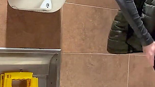 Cheating Wife Begs for Creampie During Sneaky Hookup in Public Washroom