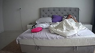 Sexy amateur blonde Russian web cam girl sucking on her toy