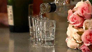 Group sex hardcore double blowjob swallowing cum