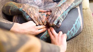 Alt babe spreads wide for deep anal fisting - moaning and gaping asshole