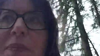 Julie Strips Naked on the Side of the Road and Squirts