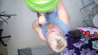 I do a blowjob to an electrician and swallow cum