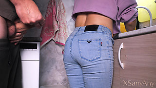 Jerking off and Cumming on My Maid's Denim Ass (free Use)