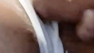 Schoolgirl Pussy Soaked in Semen From a Huge Cock