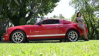 Lily Love's Meditating Beauty Ignites Wild Brunette Romance