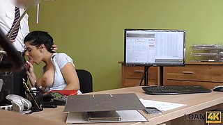 LOAN4K. Hottie is out of money so why she takes her clothes off: Blowjob, Anal  Brunette Porn