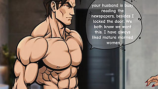 Modest Housewife Cheats on Her Husband in the Shower with a Muscular Guy with a Big Dick. Cartoon