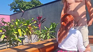 Fucking The Innocent Redhead In The Garden