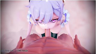 Animated waves of pleasure for Keqing in sensual MMD