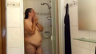 Fat BBW shows her natural body in the shower - Part 3