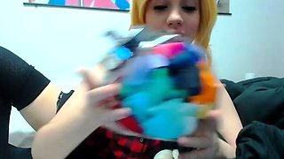 Redhead Teen In Stockings Webcam Toying