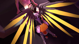 Mercy Sucks Dick on Her Knees in POV Overwatch Parody
