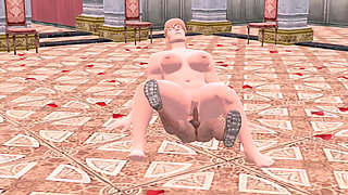 Blowjob with busty 3d animation