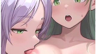 Ai Generated Hentai #2 - Lesbian Elves Friends Have Fun With Sloppy Asmr Kisses (preview) - Hentai Anime And Car Toon