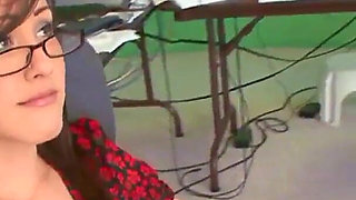 Busty tattooed Jennifer White masturbates and fucks with old cock