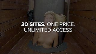 Jessica Bell Swallows Cum in Public Lesbian Blowjob