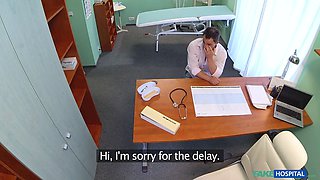 Jaw-dropping nurse rides her patients schlong on her office desk - fake health center